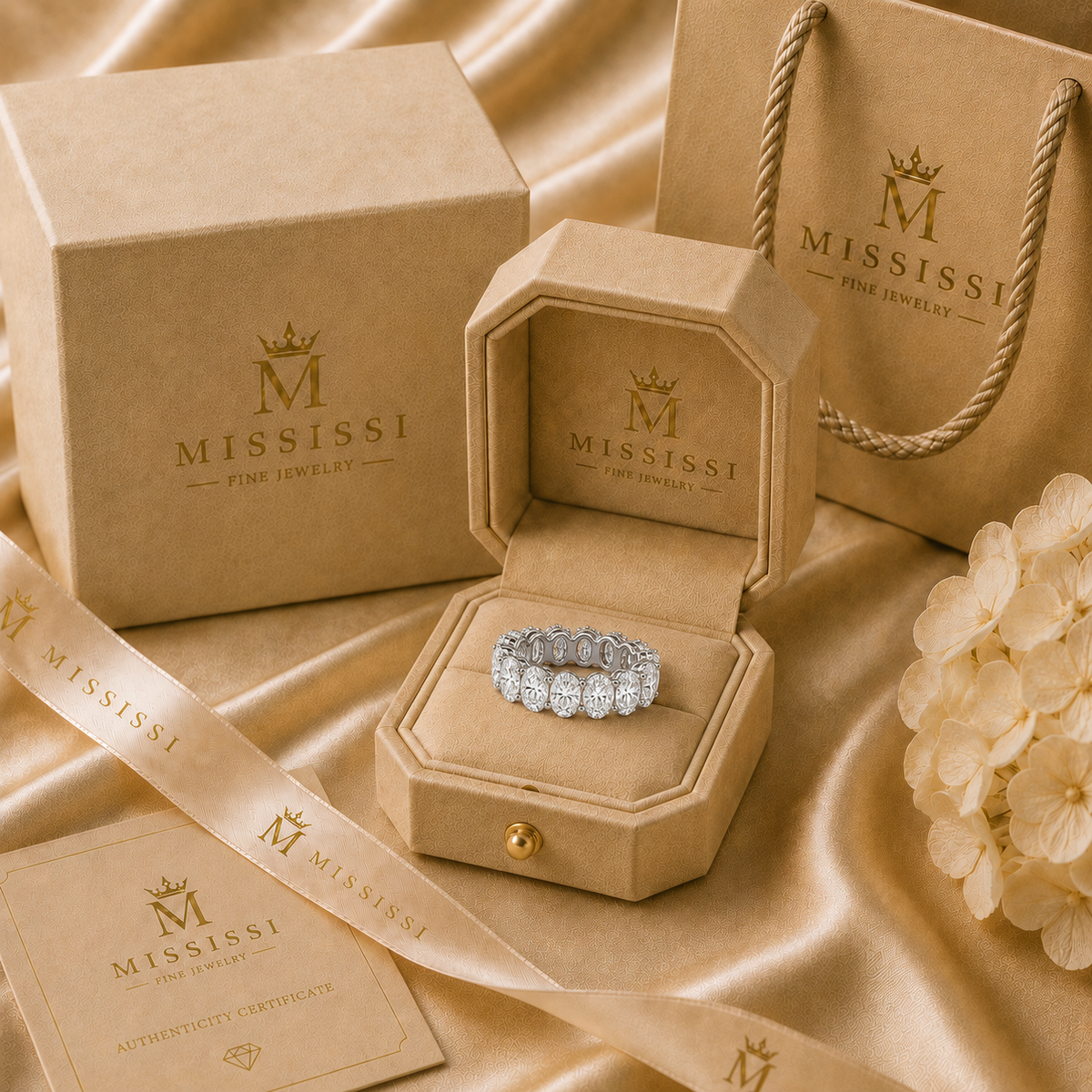 Lab-Grown Diamond Full or Half Eternity Band, jewelry detail view — MISSISSI Fine Jewelry