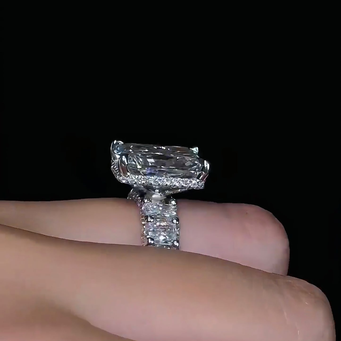 5 Carat Square Cut Lab Grown Diamond Ring | D VVS | Solid 14K 18K Gold Custom Engagement Ring