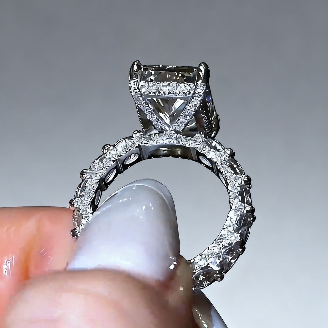 Square Cut Diamond Ring with Large Center Stone – Elegant & Timeless Statement Ring