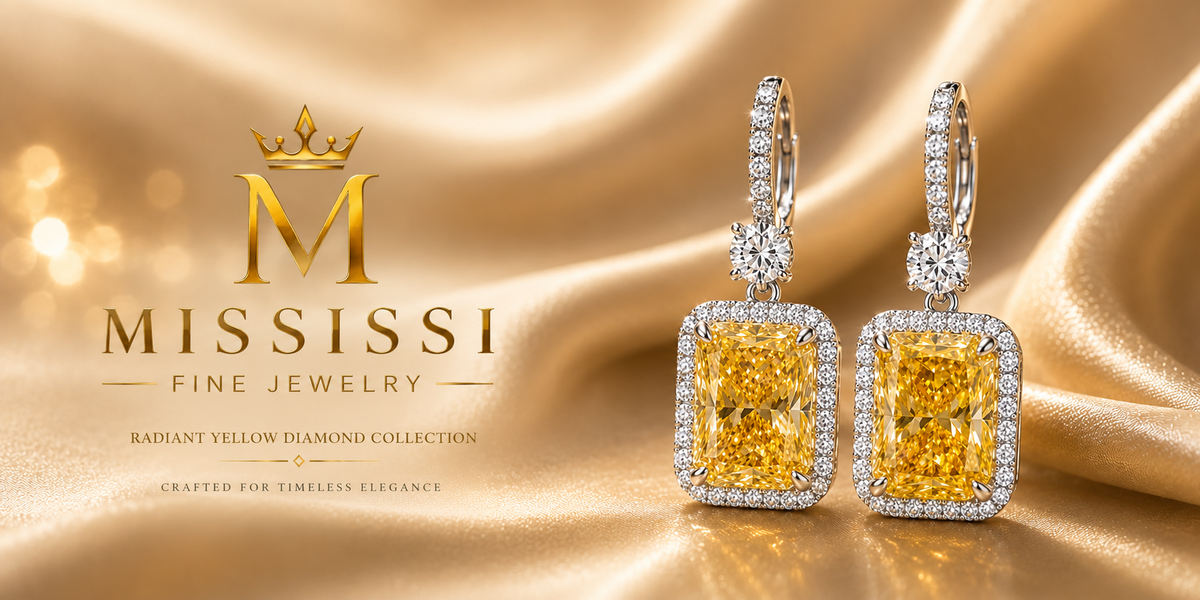 6 carat total fancy yellow radiant cut diamond drop earrings with diamond halo