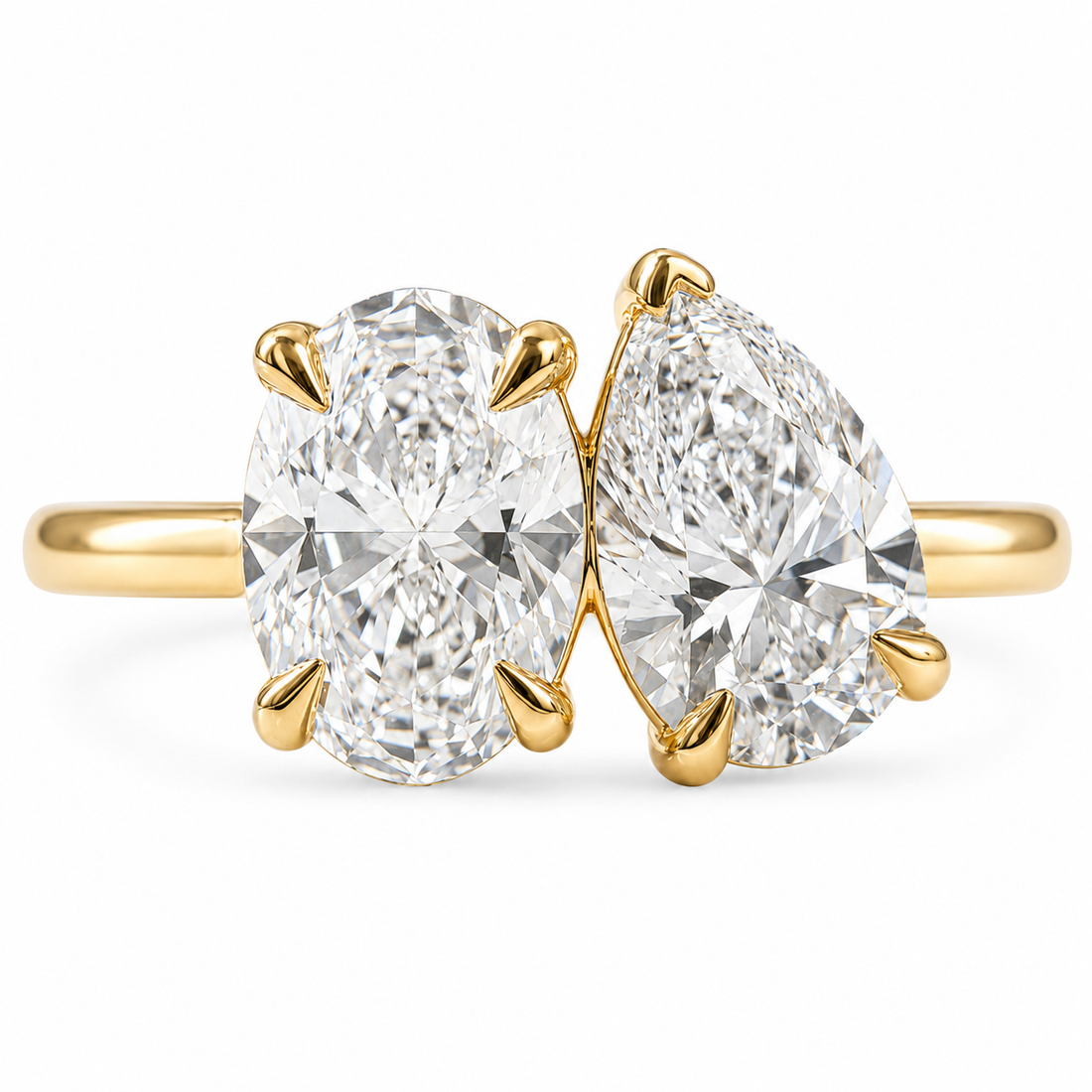 Custom oval and pear Toi et Moi lab-grown diamond ring by MISSISSI Fine Jewelry