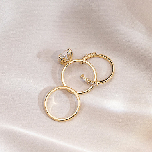 Large oval lab-grown diamond ring in warm gold by MISSISSI Fine Jewelry