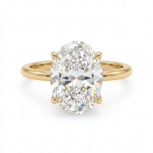 5 carat oval lab-grown diamond engagement ring by MISSISSI Fine Jewelry