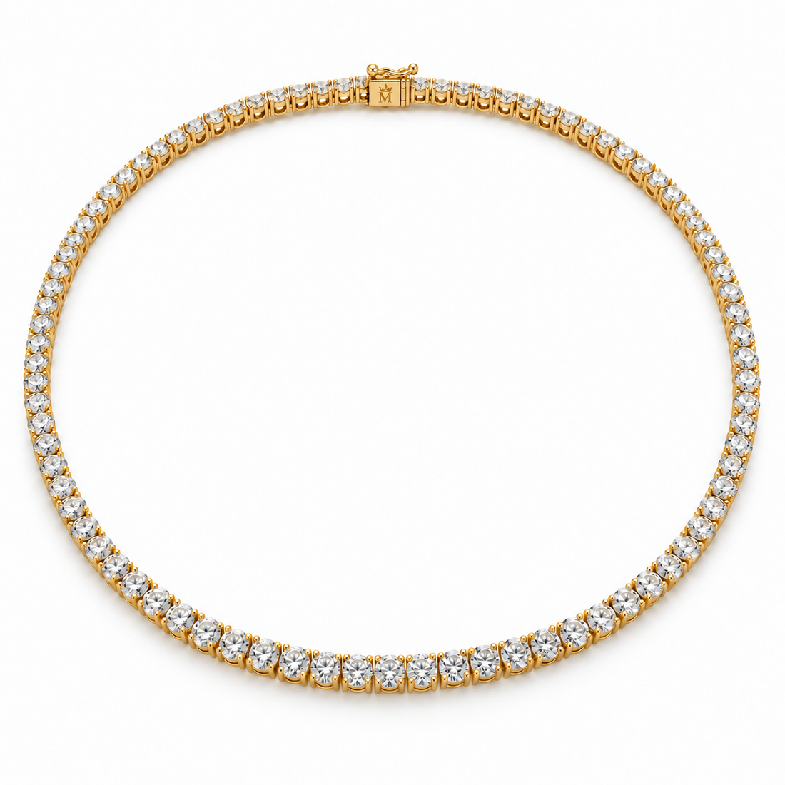 MISSISSI 5 CTW petite round lab-grown diamond tennis necklace in 14K gold
