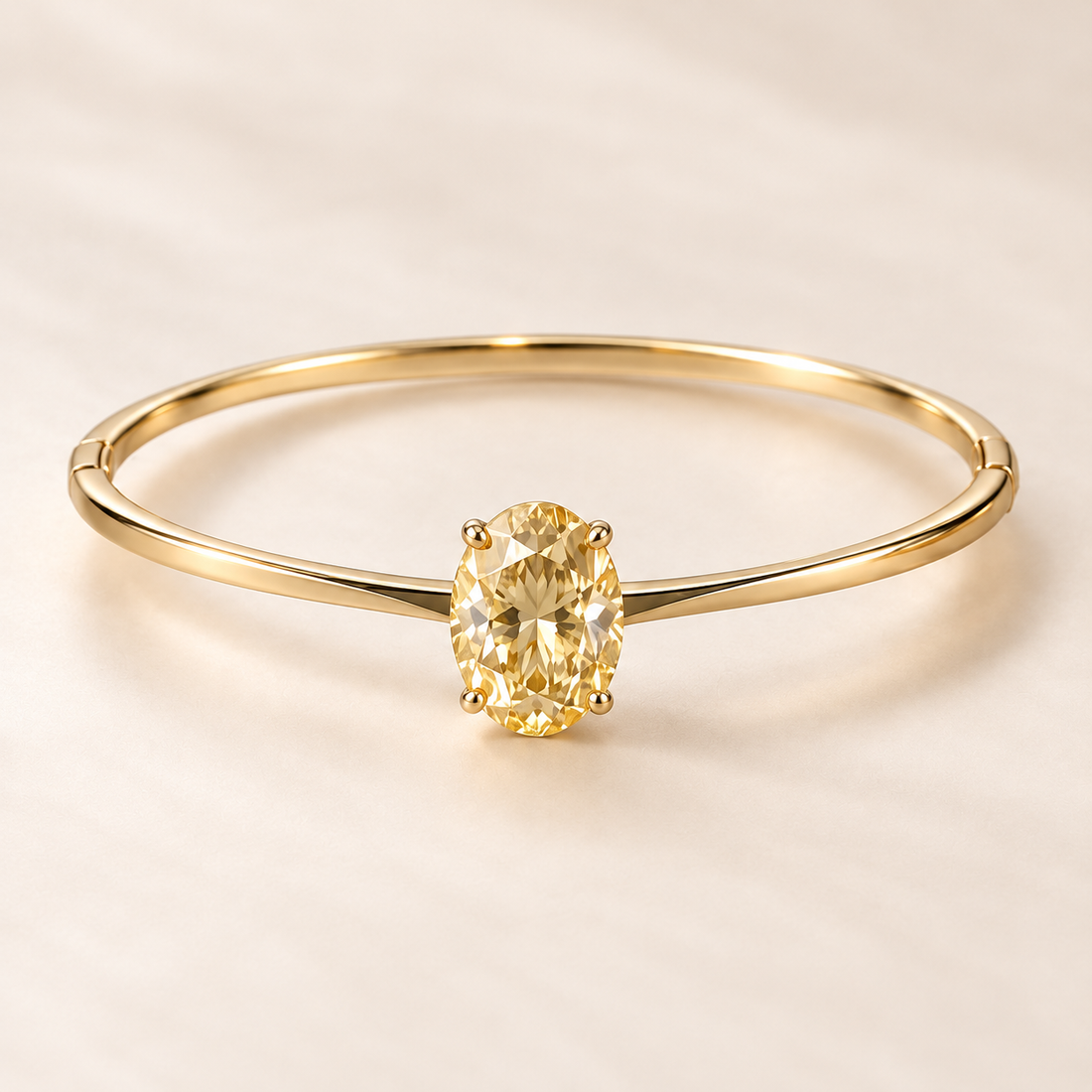 MISSISSI oval lab-grown yellow diamond solitaire bangle
