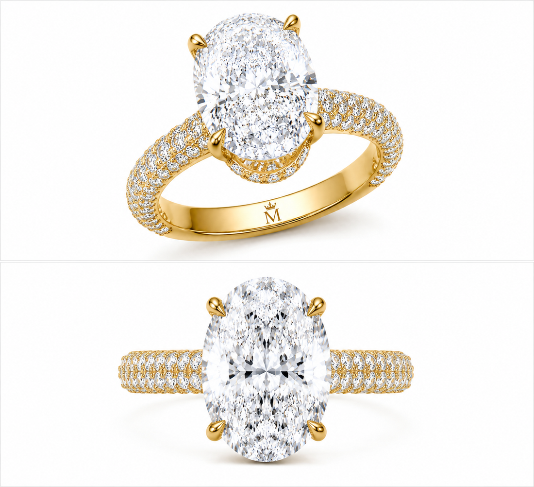 MISSISSI pavé oval diamond engagement ring