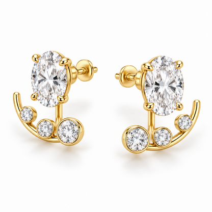 Arclet matching earring pair in an angled profile view, AI design visualization