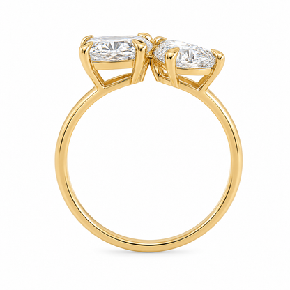 MISSISSI Toi et Moi Lab Diamond Engagement Ring