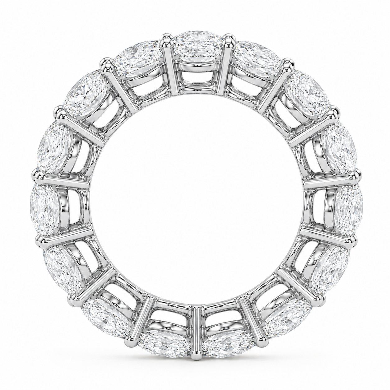 D Color VVS Lab Grown Diamond Eternity Band | Full & Half Eternity Wedding Ring | Stackable Diamond Band | 14K, 18K Gold & Platinum | MISSISSI Jewelry