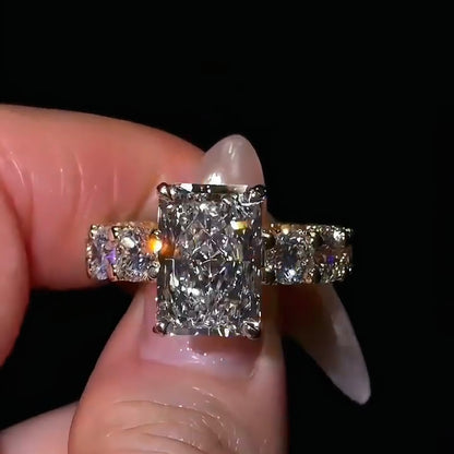 5 Carat Princess Cut Lab Grown Diamond Engagement Ring | D Color VVS | 14K/18K Gold