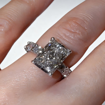 Square Cut Diamond Ring with Large Center Stone – Elegant & Timeless Statement Ring