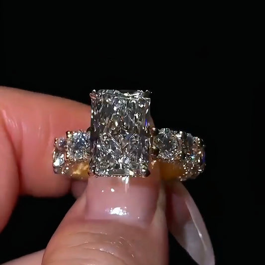 5 Carat Princess Cut Lab Grown Diamond Engagement Ring | D Color VVS | 14K/18K Gold