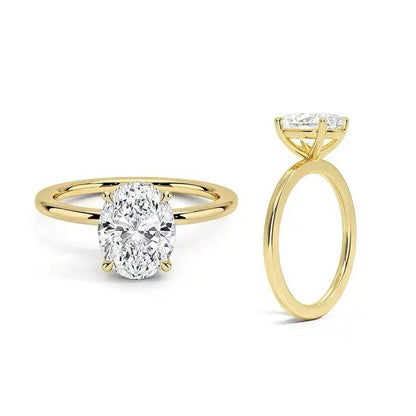 18K Gold Large Oval Diamond Ring | Elegant Engagement, Wedding & Anniversary Jewelry for Women