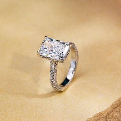 18K Gold Large Square Diamond Ring | Elegant & Timeless Engagement, Wedding & Anniversary Jewelry for Women