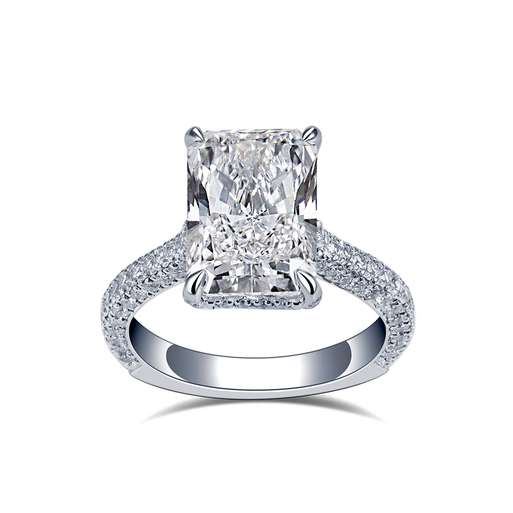 18K Gold Large Square Diamond Ring | Elegant & Timeless Engagement, Wedding & Anniversary Jewelry for Women