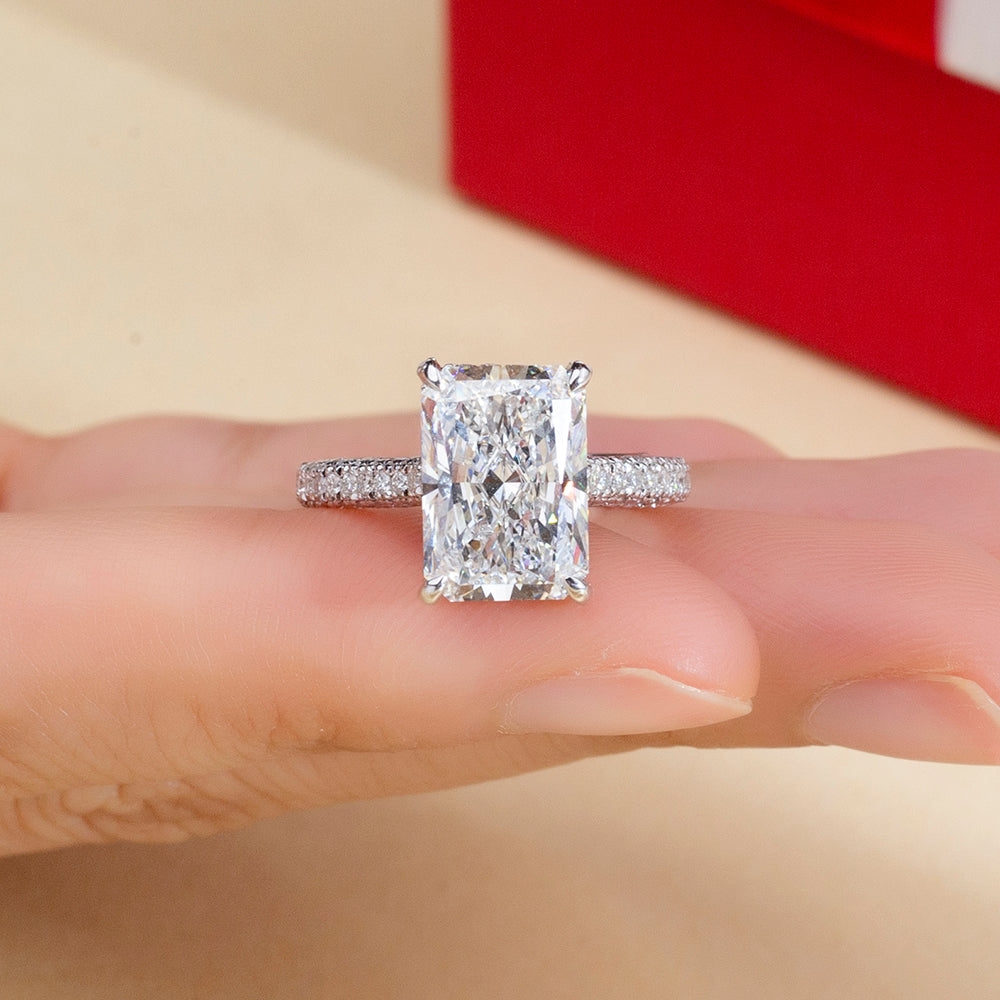 18K Gold Large Square Diamond Ring | Elegant & Timeless Engagement, Wedding & Anniversary Jewelry for Women