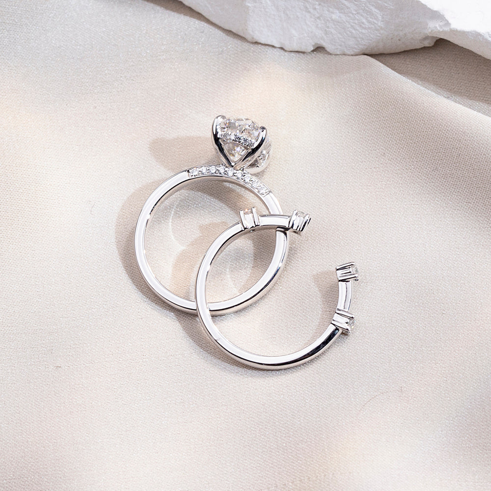 18K Gold Large Oval Diamond Ring | Convertible Elegant Jewelry for Engagement, Wedding & Anniversary Gifts