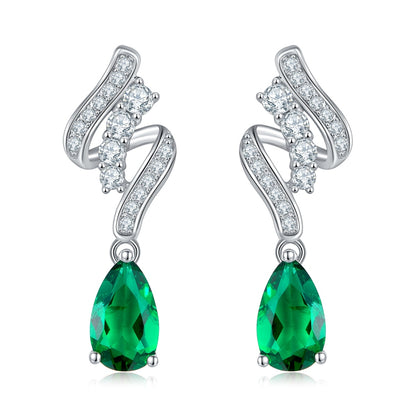 Lab-Grown Emerald Earrings – Elegant Green Gemstone Earrings for Women, Dainty & Timeless Design, Fashionable Everyday Jewelry, Sustainable Luxury Gift