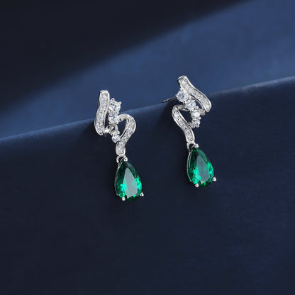 Lab-Grown Emerald Earrings – Elegant Green Gemstone Earrings for Women, Dainty & Timeless Design, Fashionable Everyday Jewelry, Sustainable Luxury Gift