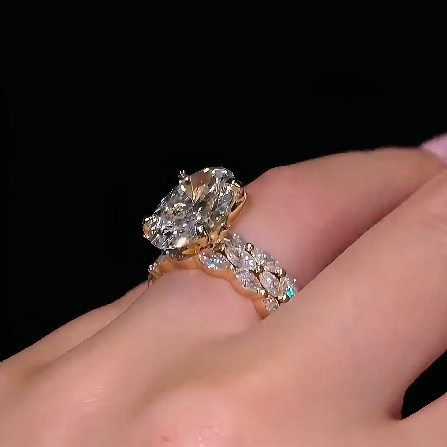 5 Carat Oval Cut Lab Grown Diamond Ring D Color VVS Clarity – Stackable Luxury Engagement Ring for Women