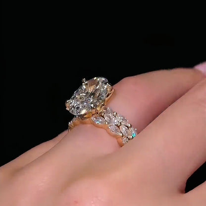 5 Carat Oval Cut Lab Grown Diamond Ring D Color VVS Clarity – Stackable Luxury Engagement Ring for Women