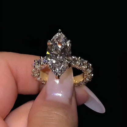 5 Carat Marquise Cut Lab Grown Diamond Ring D Color VVS Clarity – Fine Jewelry for Women