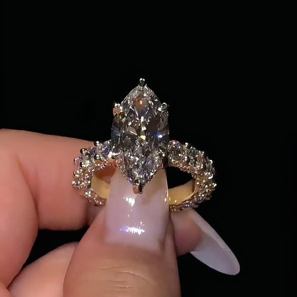 5 Carat Marquise Cut Lab Grown Diamond Ring D Color VVS Clarity – Fine Jewelry for Women