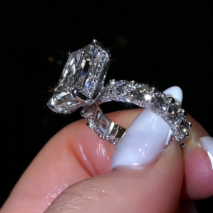 Square Cut Diamond Ring with Large Center Stone – Elegant & Timeless Statement Ring