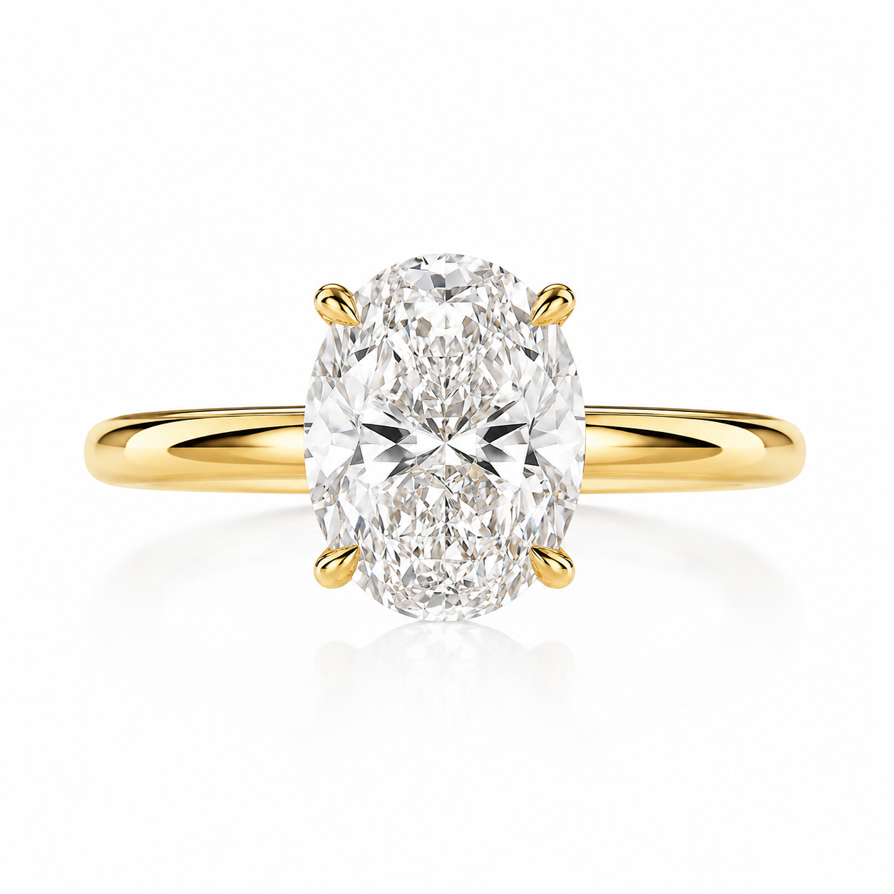3-Carat Oval Cut Lab-Grown Diamond Solitaire Ring - D Color VVS Timeless Classic Wedding Ring