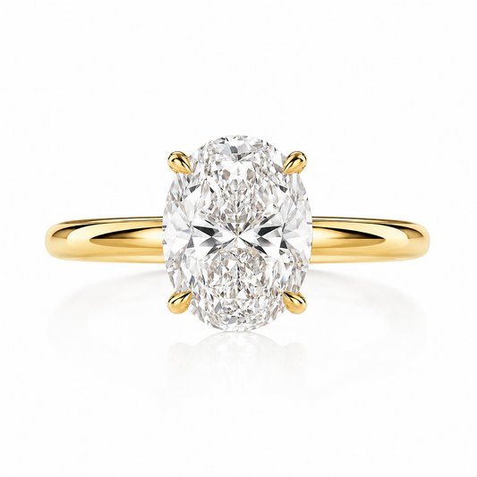 3-Carat Oval Cut Lab-Grown Diamond Solitaire Ring - D Color VVS Timeless Classic Wedding Ring