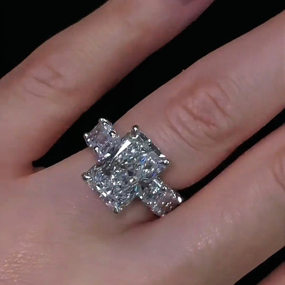 5 Carat Square Cut Lab Grown Diamond Ring | D VVS | Solid 14K 18K Gold Custom Engagement Ring
