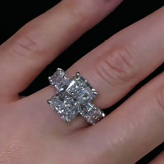 5 Carat Square Cut Lab Grown Diamond Ring | D VVS | Solid 14K 18K Gold Custom Engagement Ring