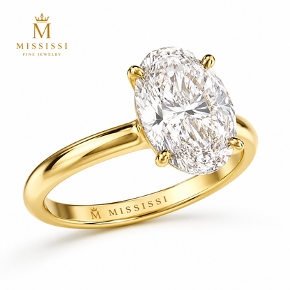 3-Carat Oval Cut Lab-Grown Diamond Solitaire Ring - D Color VVS Timeless Classic Wedding Ring