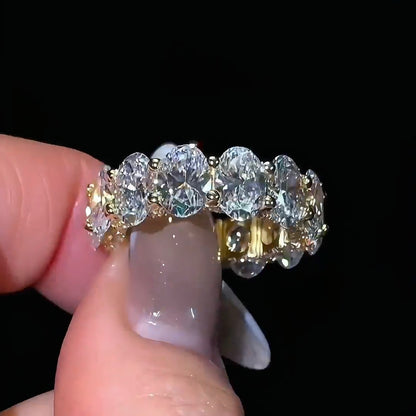 D VVS Lab Grown Diamond Eternity Band | Solid 14K 18K Gold | Custom Wedding Ring