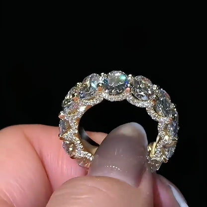 D VVS Lab Grown Diamond Eternity Band | Solid 14K 18K Gold | Custom Wedding Ring