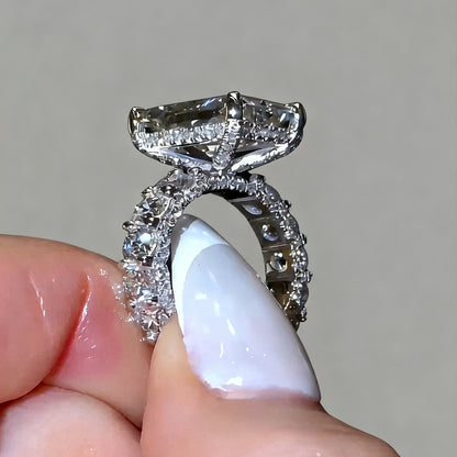 Square Cut Diamond Ring with Large Center Stone – Elegant & Timeless Statement Ring