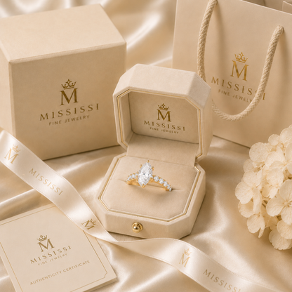 5 Carat Marquise Cut Lab Grown Diamond Ring | D Color VVS Clarity | Luxury Statement 14K Gold Engagement Ring