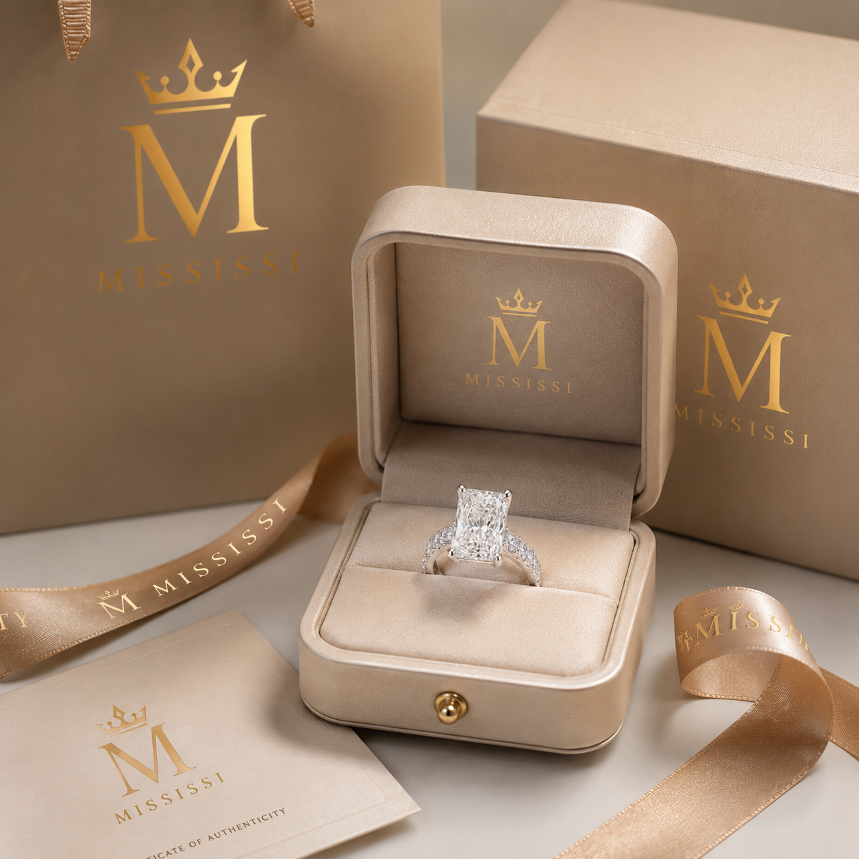6 Carat Princess Cut Lab Grown Diamond Ring | Luxury Solitaire Engagement Ring | D Color VVS | 14K, 18K & Platinum | MISSISSI Jewelry