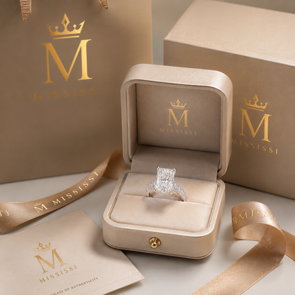 6 Carat Princess Cut Lab Grown Diamond Ring | Luxury Solitaire Engagement Ring | D Color VVS | 14K, 18K & Platinum | MISSISSI Jewelry