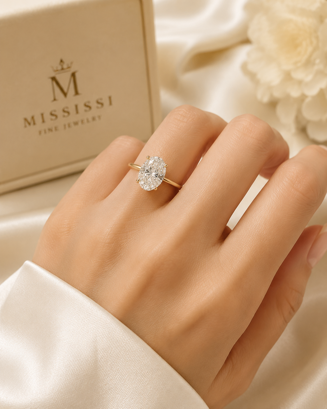3-Carat Oval Cut Lab-Grown Diamond Solitaire Ring - D Color VVS Timeless Classic Wedding Ring