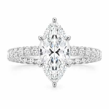 5 Carat Marquise Cut Lab Grown Diamond Ring | D Color VVS Clarity | Luxury 14K Gold Marquise Engagement Ring