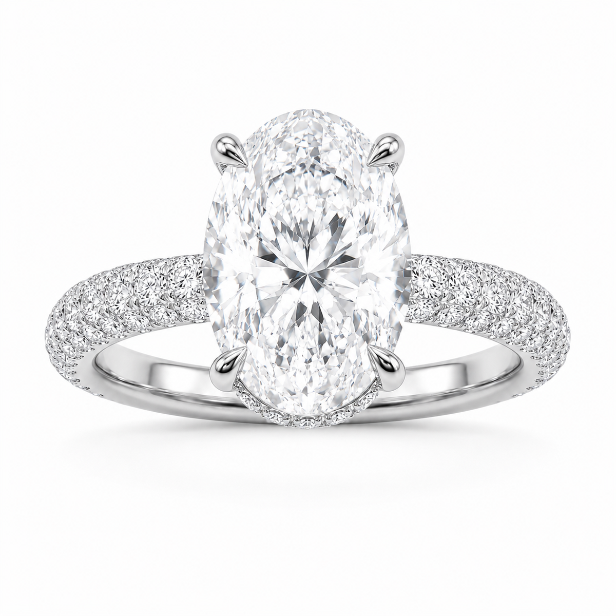MISSISSI oval diamond ring worn on the hand