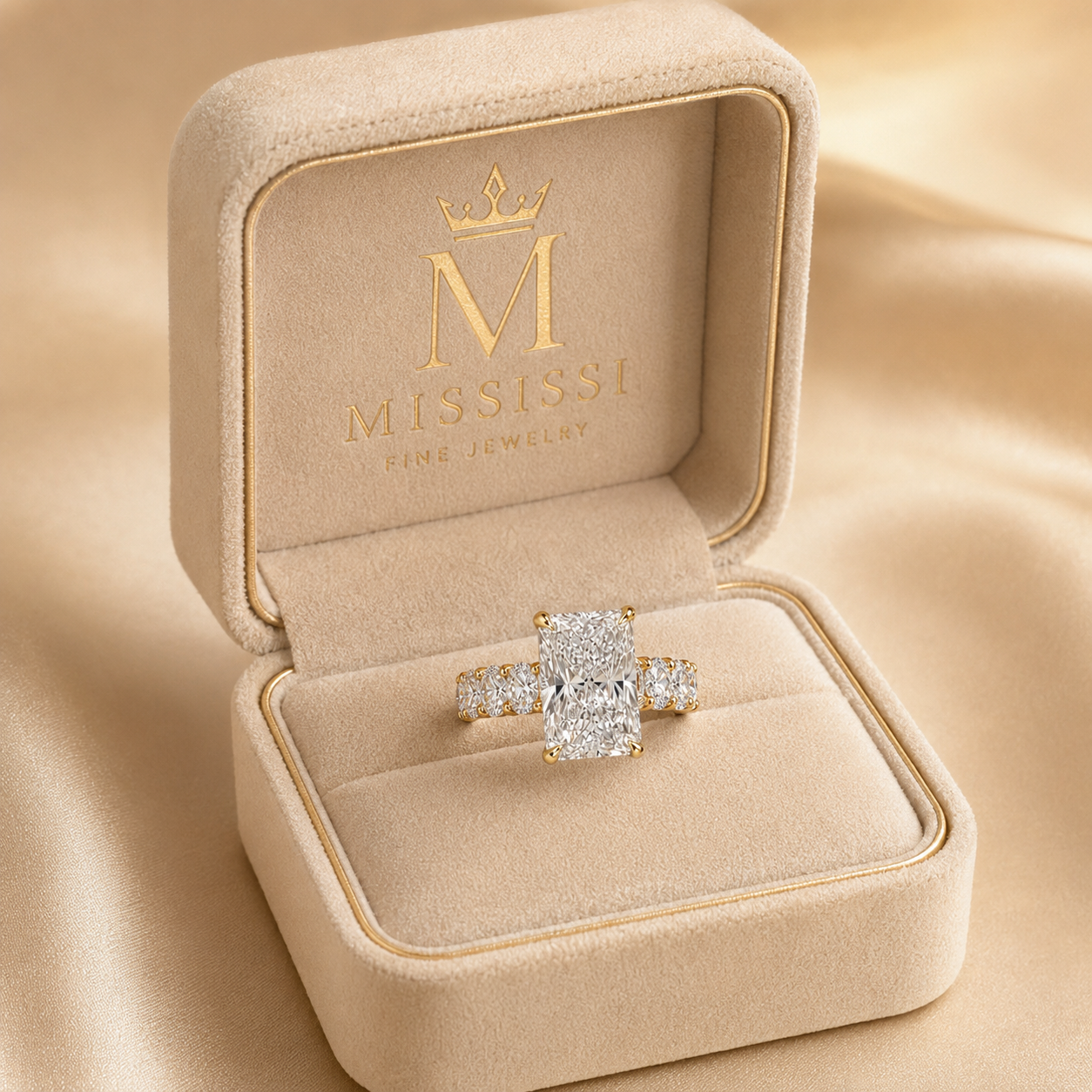 5 Carat Princess Cut Lab Grown Diamond Ring | Luxury Solitaire Engagement Ring | D Color VVS | 14K, 18K Gold & Platinum | MISSISSI Jewelry