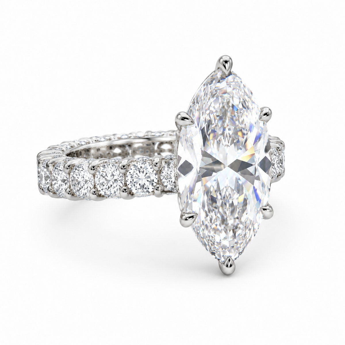 5 carat marquise diamond engagement ring side view luxury jewelry