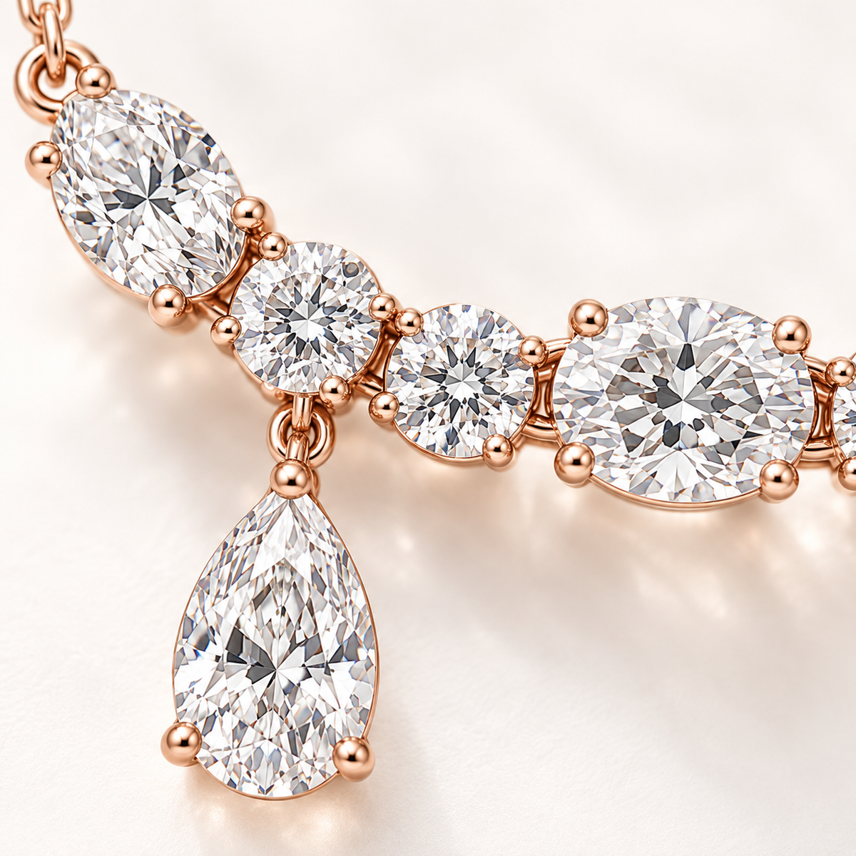 MISSISSI AA05 setting / joint macro design visualization in pale rose-gold color; proportions illustrative