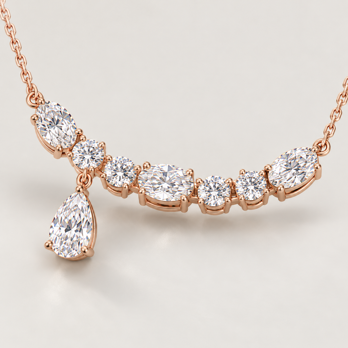 MISSISSI AA05 oblique gallery / depth design visualization in pale rose-gold color; proportions illustrative
