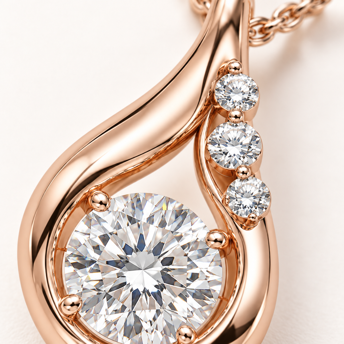 MISSISSI AA06 setting / joint macro design visualization in pale rose-gold color; proportions illustrative