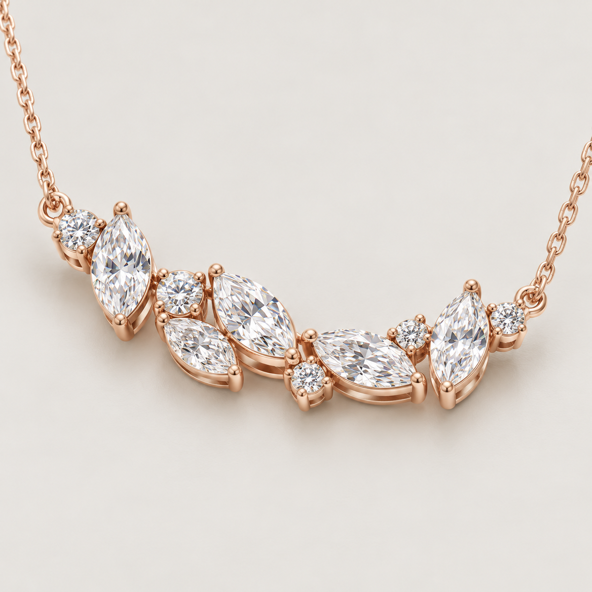 MISSISSI AA07 oblique gallery / depth design visualization in pale rose-gold color; proportions illustrative
