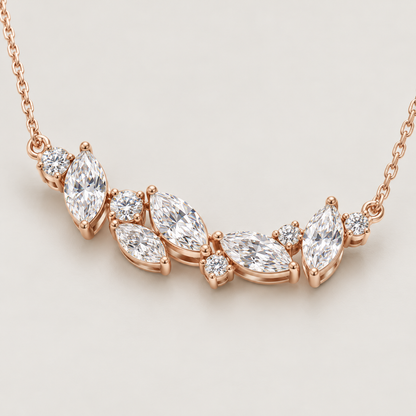 MISSISSI AA07 oblique gallery / depth design visualization in pale rose-gold color; proportions illustrative