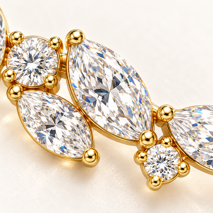 MISSISSI AA07 setting / joint macro design visualization in yellow-gold color; proportions illustrative